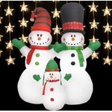 vidaXL Sneeuwpopfamilie opblaasbaar met LED's 240 cm