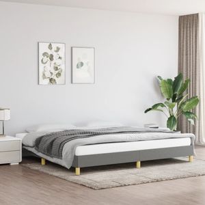 vidaXL Bedframe stof donkergrijs 200x200 cm