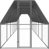 vidaXL Buitenhok voor kippen 2x12x2 m gegalvaniseerd staal