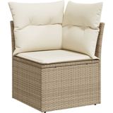 vidaXL 12-delige Loungeset met kussens poly rattan beige