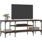vidaXL-Tv-meubel-121x35x45-cm-bewerkt-hout-en-ijzer-gerookt-eikenkleur