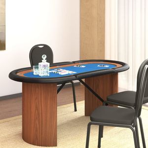 vidaXL Pokertafel voor 10 spelers 160x80x75 cm blauw