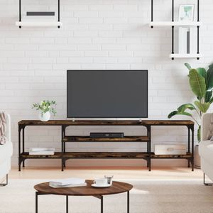 vidaXL-Tv-meubel-161x35x45-cm-bewerkt-hout-en-ijzer-gerookt-eikenkleur