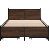 vidaXL Bedframe met lades bewerkt hout bruin eikenkleur 90x190 cm