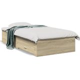 vidaXL Bedframe met lades bewerkt hout sonoma eikenkleurig 90x190 cm