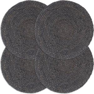 vidaXL-Placemats-4-st-rond-38-cm-jute-donkergrijs