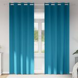 vidaXL Gordijnen - Turquoise - 2 Stuks - Polyester