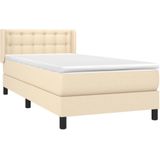 VidaXL Boxspring met Matras - Crèmekleurig - 100x200 cm