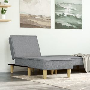 VidaXL Chaise Longue Stof Lichtgrijs