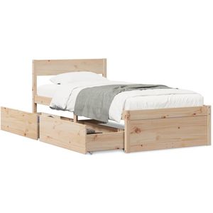 vidaXL Bedframe met lades massief grenenhout 90x200 cm