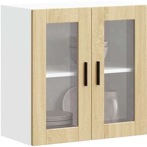 vidaXL - Keukenwandkast - met - glazen - deur - Porto - sonoma - eikenkleurig