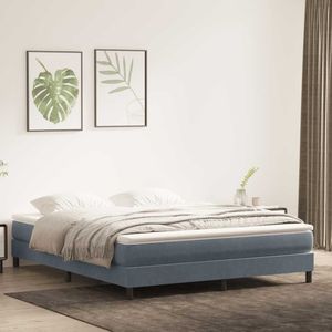 vidaXL - Boxspringbed - zonder - matras - 180x220 - cm - fluweel - donkergrijs