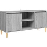 vidaXL Tv-meubel met houten poten 103,5x35x50 cm grijs sonoma eiken