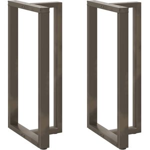 vidaXL Bartafelpoten 2 st T-vormig 60x35x(110-111) cm staal naturel