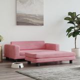 vidaXL Hondenmand met verlengstuk 100x50x30 cm fluweel roze