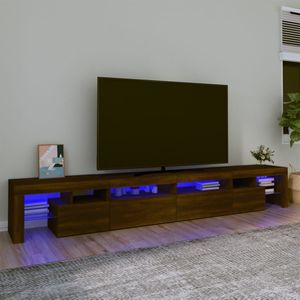 vidaXL Tv-meubel met LED-verlichting 260x36,5x40 cm bruineikenkleurig