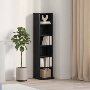 vidaXL CD-kast 21x20x88 cm spaanplaat zwart eikenkleurig