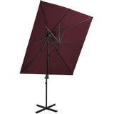 vidaXL Zweefparasol met dubbel dak 250x250 cm bordeauxrood