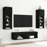 vidaXL Tv-meubels met LED-verlichting 2 st 60x30x30 cm zwart