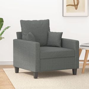 vidaXL Fauteuil 60 cm stof donkergrijs