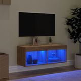 vidaXL Tv-meubel met LED-verlichting 80x30x30 cm sonoma eikenkleur