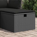 vidaXL Tuinkruk met kussen 55x55x37 cm poly rattan zwart