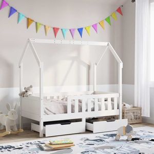 vidaXL Kinderbedframe met lades 80x170 cm massief grenenhout
