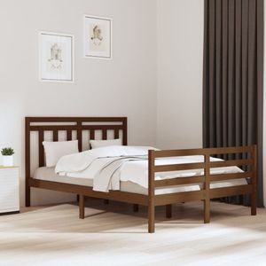 vidaXL Bedframe massief hout honingbruin 120x190 cm