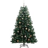 vidaXL Kunstkerstboom met scharnieren 300 LED's en kerstballen 210 cm