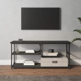 VidaXL TV-meubel 103x38x46,5 cm - Bewerkt Hout en Staal Zwart