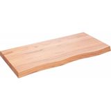 vidaXL Tafelblad 100x50x(2-6)cm behandeld massief eikenhout lichtbruin