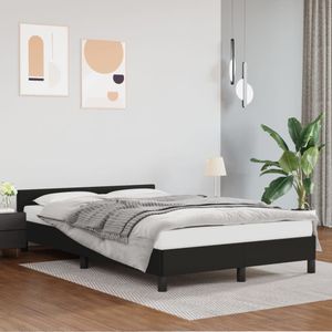 VidaXL Bedframe met Hoofdbord Kunstleer Zwart 120x200 cm