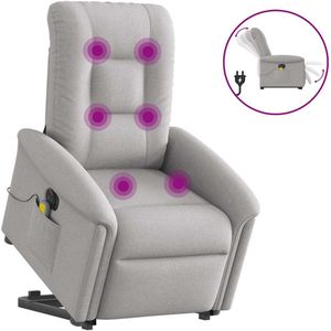 vidaXL Sta-op-massagestoel elektrisch verstelbaar stof wolk grijs