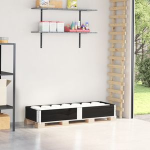 vidaXL Palletopzetrand 150x50 cm massief grenenhout zwart