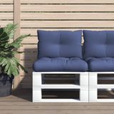 vidaXL Palletkussenset 60x38x13 cm stof marineblauw