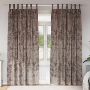 vidaXL - Velvet Gordijnen - Cappuccino - Polyester - Lichtdoorlatend