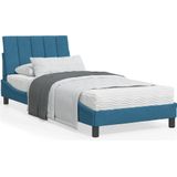 vidaXL Bedframe met hoofdbord fluweel blauw 80x200 cm