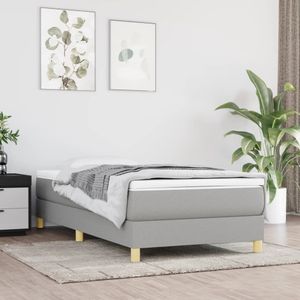 VidaXL Boxspring met Matras Stof Lichtgrijs 100x200 cm