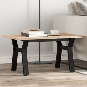 vidaXL Salontafel Y-frame 80x50x40 cm massief grenenhout en staal
