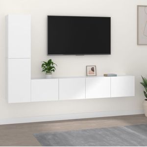 vidaXL-4-delige-Tv-meubelset-bewerkt-hout-wit