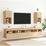 vidaXL Tv-meubelen 2 st LED-verlichting 30,5x30x60 cm sonoma eiken