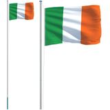 vidaXL Vlag met vlaggenmast Ierland 6,23 m aluminium