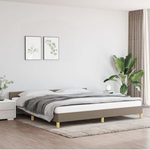 VidaXL Bedframe met Hoofdeinde Stof Taupe 200x200 cm