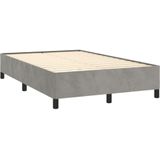 vidaXL Boxspring met matras fluweel lichtgrijs 120x190 cm