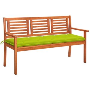 vidaXL Tuinbank 3-zits met kussen 150 cm massief eucalyptushout