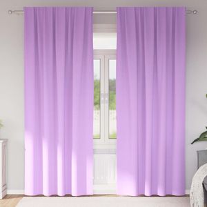 vidaXL Gordijnen - Paars - Polyester - 2 stuks 245 x 140 cm