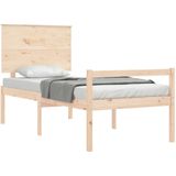 vidaXL Bedframe met hoofdbord massief hout 100x200 cm