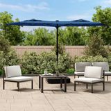 vidaXL Parasol dubbel met LED's 316x240 cm azuurblauw