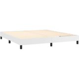 vidaXL Boxspring met matras kunstleer wit 160x200 cm