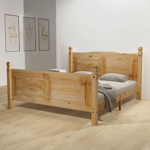 VidaXL Bed met Traagschuim Matras Grenenhout - Corona-stijl 160x200 cm